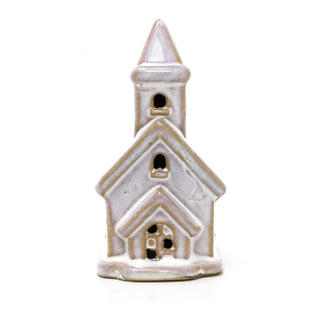 Ceramic LED Church | Light-Up Christmas Chapel Ornament Festive Decoration 12cm