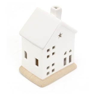 White LED Christmas House Ornament | Ceramic Christmas Village Light Up House