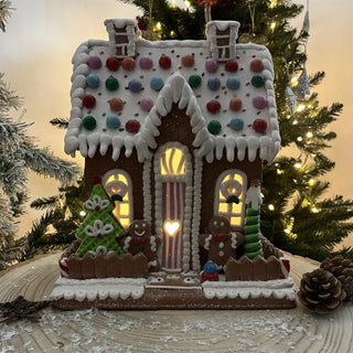 Light Up Gingerbread House | LED Christmas Ornament Candy House Decoration 29cm