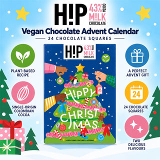 H!P Vegan Oat Milk Chocolate Christmas Advent Calendar, Two Flavours