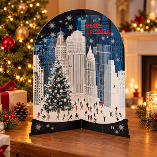 3D New York Christmas Advent Calendar, 34.5cm Illustrated Cityscape
