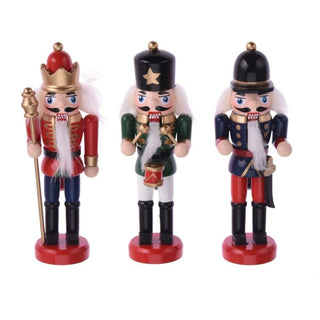 Set of 3 Traditional Nutcracker Soldier Baubles | Christmas Tree Ornament 12cm