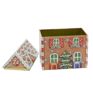 Dana Kubrik Large Gingerbread House Tin | Festive Christmas Storage Tin