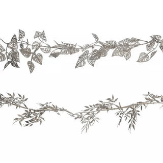 Silver Leaf Christmas Garland | Artificial Vine for Christmas Tree - 180cm