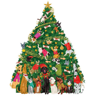 Pop-up 3D Caroling Pets Christmas Advent Calendar | Christmas Tree Calendar 31cm