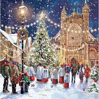 Christmas Carol Advent Calendar, 23cm Choir & Christmas Tree Design