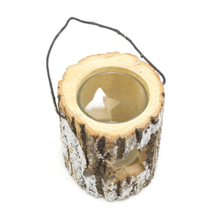 Natural Wood Christmas Tealight Candle Holder | Festive Rustic Wooden Tea Light Candle Pot | Xmas Lantern Tealight Votive Holder - Design Varies One Supplied