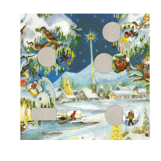 Elves in the Snow Winter Village A4 Traditional Christmas Paper Advent Calendar