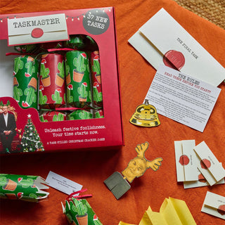 Set of 6 Taskmaster Christmas Crackers, 2026 Festive Party Game with 38 Tasks