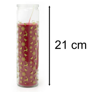 Christmas Advent Pillar Candle in Glass Jar | Traditional Christmas Candle 21cm