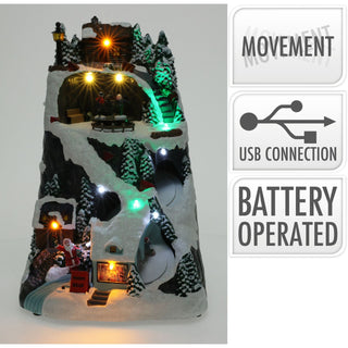 LED Ski Slope | Illuminated LED Christmas Ornament with Movement - 30cm