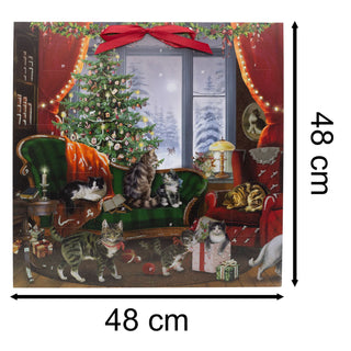 Cats at Christmas Advent Calendar | Advent Calendar with 24 Cat Scenes & Glitter