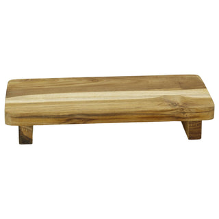 Teakwood Decorative Riser 31.5cm, Footed Natural Wood Display Stand