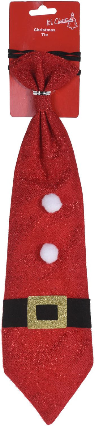 Novelty Festive Father Christmas Elf Office Party Celebration Glitter Tie