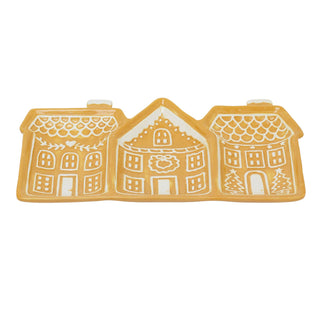 Gingerbread House Trio Ceramic Serving Platter | Christmas Serving Dish - 33cm