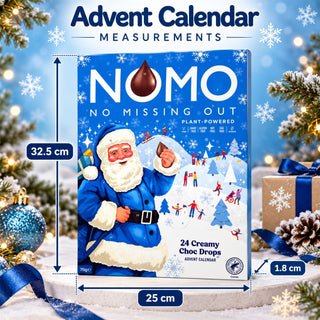 Nomo Creamy Choc Drops Christmas Advent Calendar, 24 Chocolate Treats