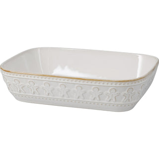 White Ceramic Gingerbread Man Baking and Serving Dish, 29cm Christmas Ovenware