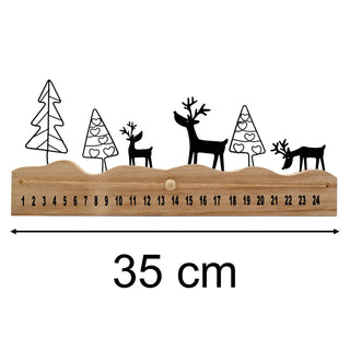 Reindeer Scene Christmas Advent Calendar | Wooden Reusable Advent Calendar 35cm