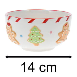 Ceramic Christmas Gingerbread Bowl | Perfect for Snacks, Soups, or Desserts 14cm