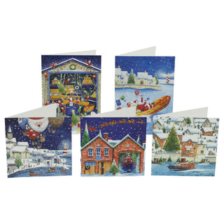 RNLI Charity Christmas Cards Box of 20 Nautical Christmas Cards with 5 Designs