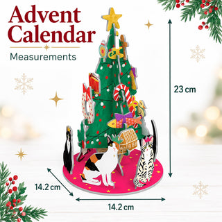 3D Cat Christmas Advent Calendar, Cosy Cat Tree Pop & Slot Petite