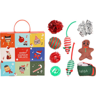 Cat Toy Advent Calendar | 9-Piece Festive Countdown Christmas Cat Toys
