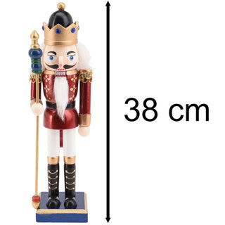 Traditional Christmas Nutcracker Soldier Wooden Figure with Moveable Parts 38cm