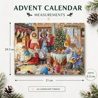 Foxwood Xmas Christmas Advent Calendar, A4 24 Door Foxwood Tales Artwork