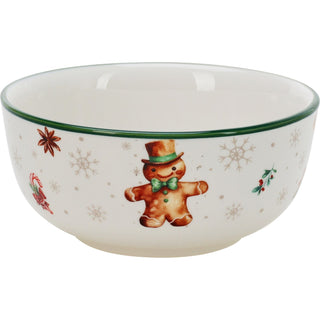 Gingerbread Christmas Bowl | Ceramic Bowl for Snacks, Soups & Desserts
