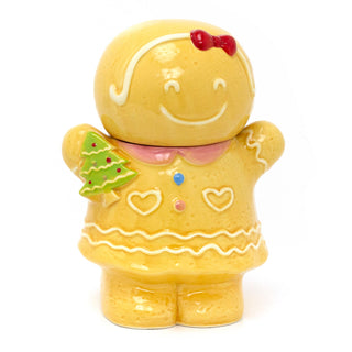 Christmas Gingerbread Storage Jar Ceramic Gingerbread Cookie Jar Biscuit Barrel - Girl