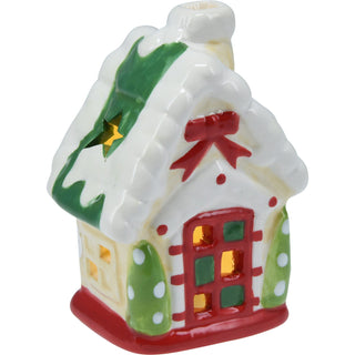 Ceramic LED Christmas House | Light Up House Christmas Village Ornament - 11cm