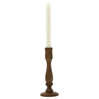 Wooden Candlestick, Mango Wood Dinner Candle Holder, 22 cm, Random Design