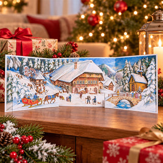 Christmas in the Alps 3D Panoramic Advent Calendar, Snowy Village Scene