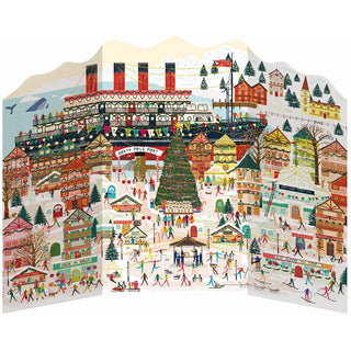 Christmas at the Port Large 3D Advent Calendar, Freestanding Village 24 Door
