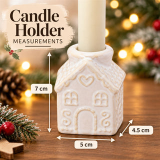 Gingerbread House Christmas Ceramic Candle Holder, Gisela Graham 7cm