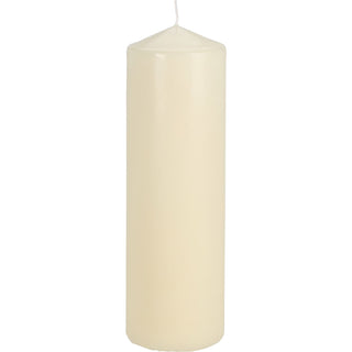 Ivory Church Pillar Candle | Unscented Decorative Cream Pillar Candle - 24cm