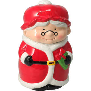 Mrs Claus Christmas Storage Jar | Ceramic Cookie Jar Biscuit Barrel with Lid