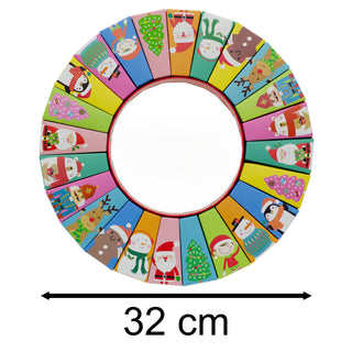 Round Fill Your Own Christmas Advent Calendar | Reusable Festive Wheel Calendar