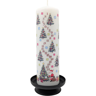 Christmas Trees Advent Pillar Candle | Christmas Advent Calendar Candle - 20cm