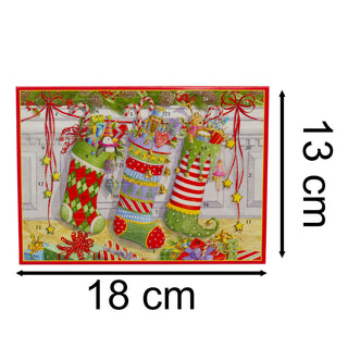 Stocking on the Mantle Advent Calendar Card with Envelope | Christmas Calendar