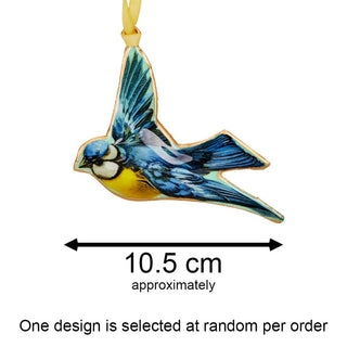 Bird Christmas Bauble | Vintage-Style Metal Tree Ornament with Hanging Ribbon