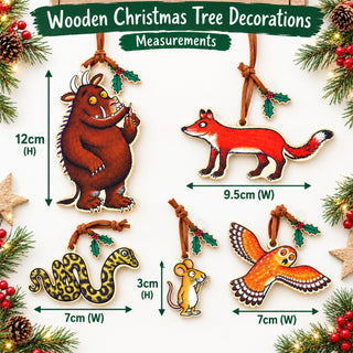 The Gruffalo & Friends Set of 5 Wooden Christmas Tree Decorations, Gisela Graham