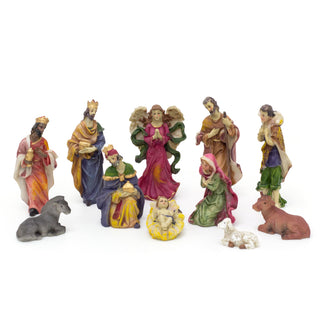 Traditional Christmas Nativity Scene With 11 Beautiful Detailed Figures | Resin Statues And Stable Manger Scene Crib Figurines | Christmas Nativity Set With Figures