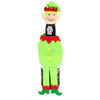 Felt Fabric Novelty Christmas Wine Bottle Cover Table Decoration - Elf