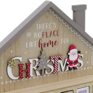 Wooden House Christmas Advent Calendar | Santa Fill Your Own Calendar - 31x35cm