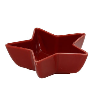 Star-Shaped Set of Snack Bowls, Ceramic Christmas Serving Bowls with Rack