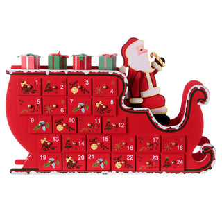 Santa Sleigh Christmas Advent Calendar | Fill Your Own Wooden Calendar - 35x23cm