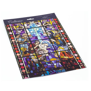 Christmas Advent Calendar Stained Glass In Notre Dame | Religious Advent Calendar Traditional Advent Calendar | Picture Advent Calendar Paper Advent Calendar