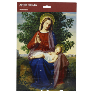 Madonna and Child Religious Advent Calendar, 24 Door Bible Text Christmas