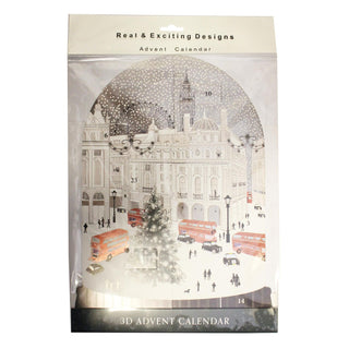 3D London Scene Advent Calendar, 24 Doors & Freestanding Christmas Display